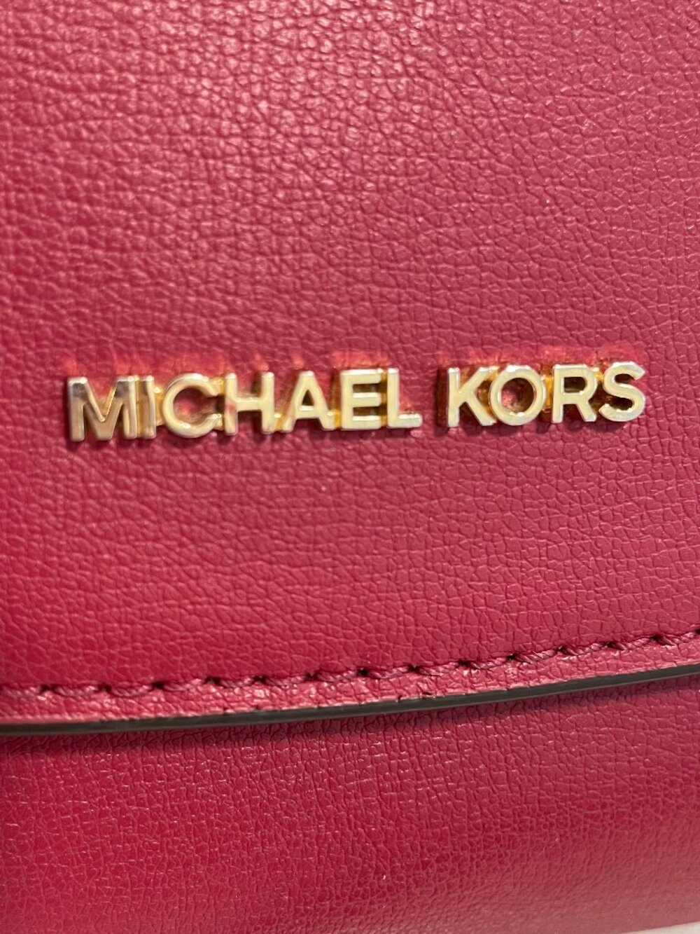 Michael Kors Ellis Medium Flap Messenger/Shoulder Bag Maroon Leather - Picture 6 of 15
